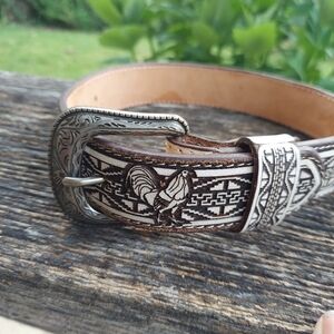 Genuine Leather Mexican Embroidered Western Belt